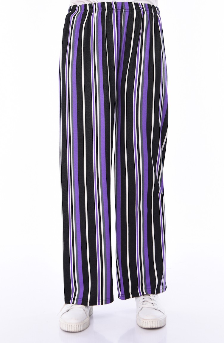 Purple and on sale white striped pants