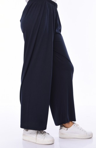 Elastic Waist Summer Pants 7990-03 Navy Blue 7990-03