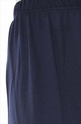 Elastic Waist Summer Pants 7990-03 Navy Blue 7990-03