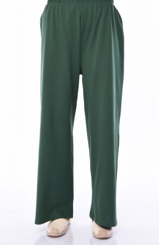 Elastic Waist Summer Pants 7990A-01 Emerald Green 7990A-01