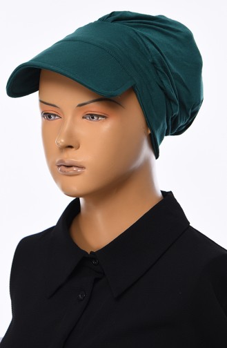 بونيه بقبعة بتصميم قطن B0030-14 لون أخضر داكن 0030-14