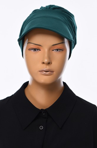 بونيه بقبعة بتصميم قطن B0030-14 لون أخضر داكن 0030-14