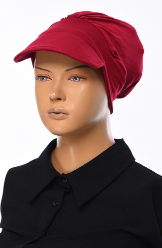 Cotton Cap Bonnet  B0030-3 Claret Red 0030-3