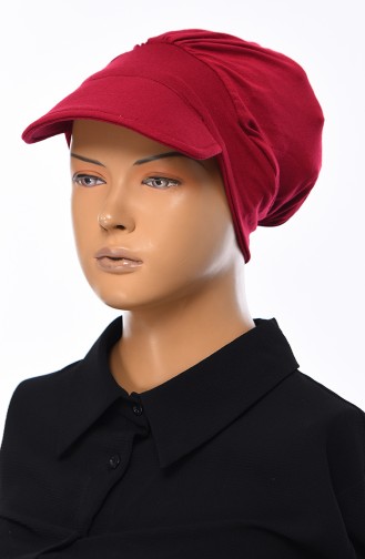 Cotton Cap Bonnet  B0030-3 Claret Red 0030-3