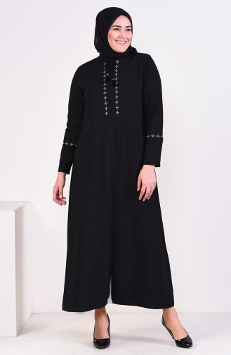 Large Size Embroidered Abaya 5926-05 Black 5926-05