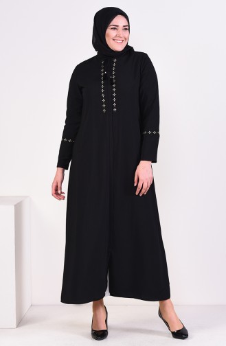 Abaya Brodée Grande Taille 5926-05 Noir 5926-05