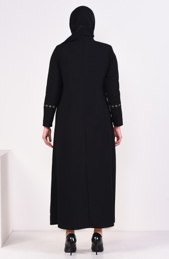 Abaya Brodée Grande Taille 5926-05 Noir 5926-05