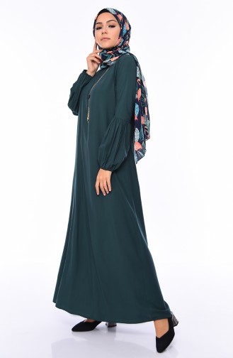 Smaragdgrün Hijab Kleider 1203-07