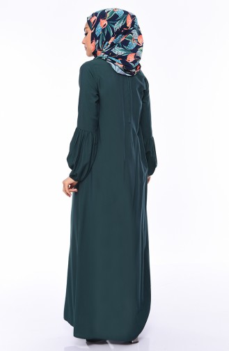 Robe Hijab Vert emeraude 1203-07