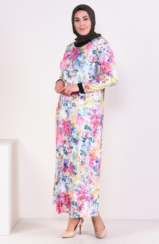Fuchsia Hijab Dress 4551A-02
