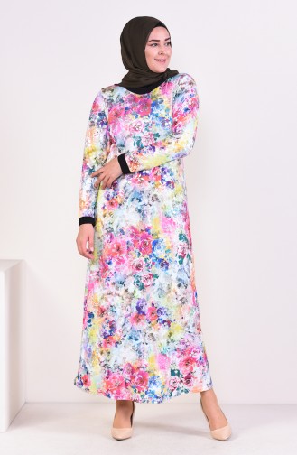 Fuchsia Hijab Dress 4551A-02