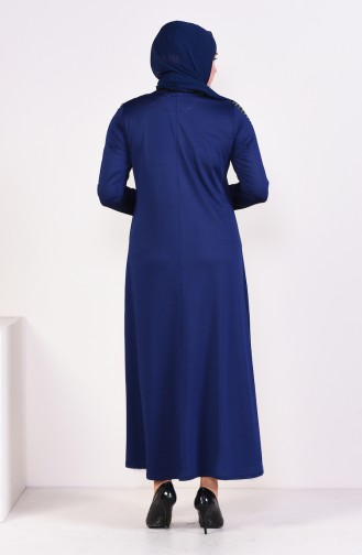 Saks-Blau Hijab Kleider 4560A-02