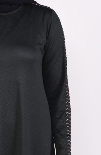 Dunkelgrün Hijab Kleider 4560A-05