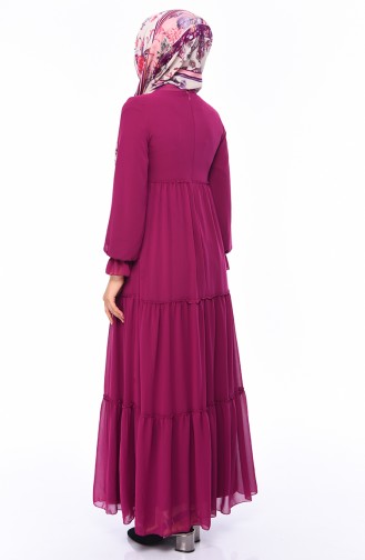 Orchidee Farbe Hijab-Abendkleider 18057-09