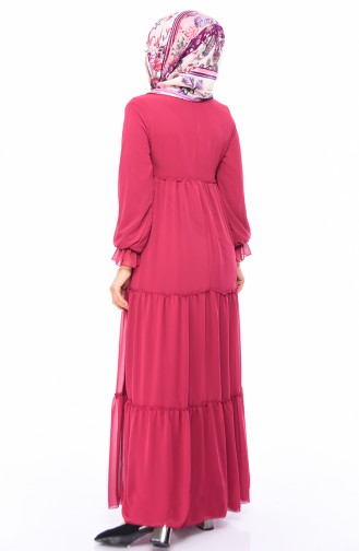 Chiffon Dress 18057-11 Fuchsia 18057-11