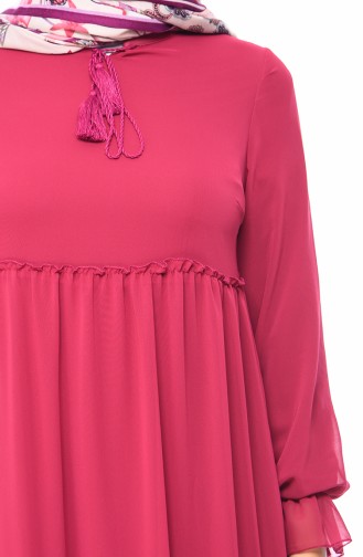 Chiffon Dress 18057-11 Fuchsia 18057-11