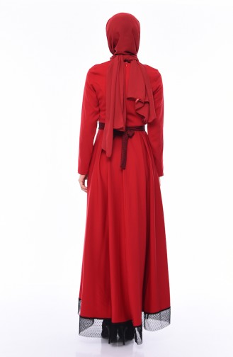 Red Hijab Dress 8178-06