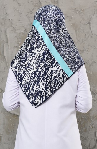 Aker S Rayon Scarf  901487-01 Navy Blue Turquoise 901487-01