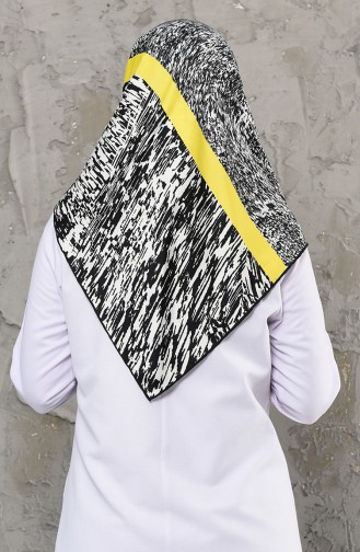 أكر إيشارب رايون بتصميم سادة 901487-08 لون أسود و أصفر 901487-08