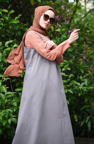 Grau Hijab Kleider 5024-02