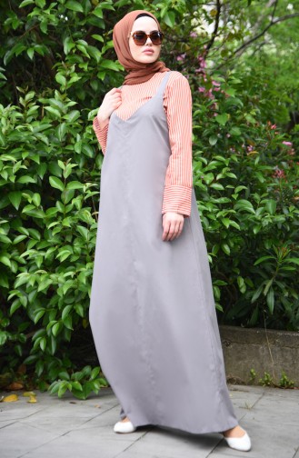 Plain Gilet Dress 5024-02 Gray 5024-02