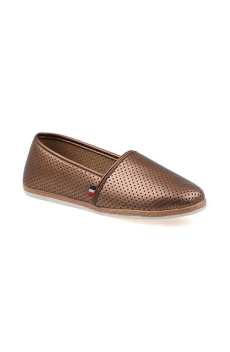 bronze flat shoes