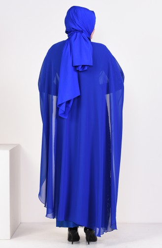 Saks-Blau Hijab Kleider 1004-01