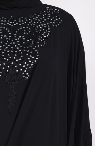 Robe de Soirée Perlées Grande Taille 1003-03 Noir 1003-03