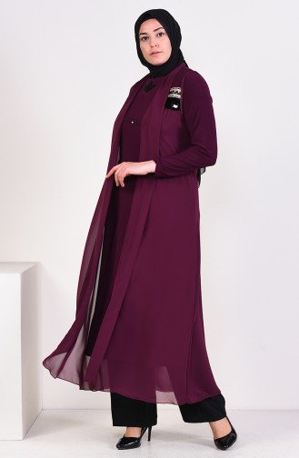 Zwetschge Hijab-Abendkleider 6186-01