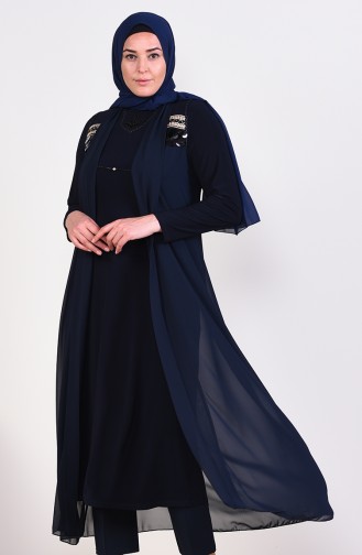 Habillé Hijab Bleu Marine 6186-02