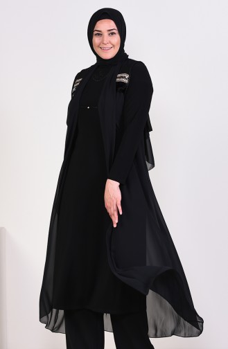 Schwarz Hijab-Abendkleider 6186-03