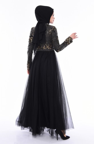 Sequined Evening Dress  4524-03 Black 4524-03