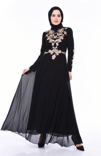 Sequined Evening Dress 4534-03 Black 4534-03