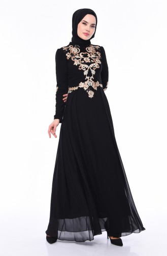 Sequined Evening Dress 4534-03 Black 4534-03