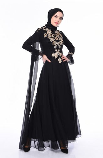 Sequined Evening Dress  4538-04 Black 4538-04