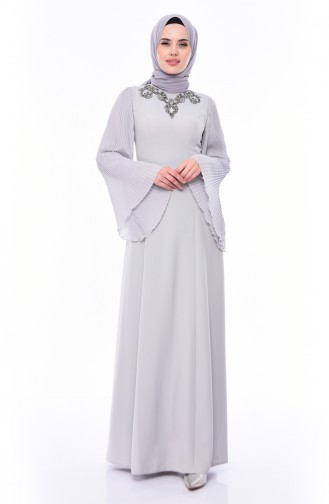 Grau Hijab-Abendkleider 4541-03