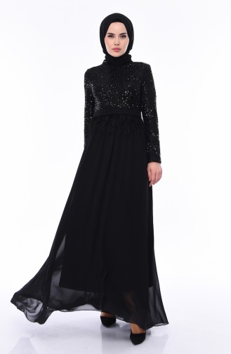 Sequin Evening Dress  0048-03 Black 0048-03