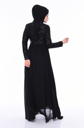 Sequin Evening Dress  0048-03 Black 0048-03