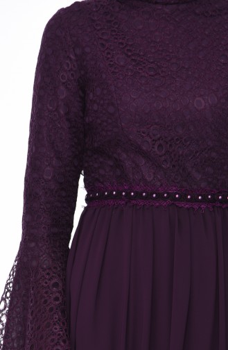 Lace Evening Dress  0049-01 Purple 0049-01