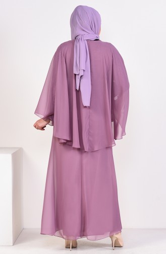 Dusty Rose Hijab Evening Dress 1305-04