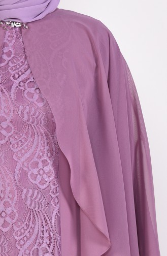 Beige-Rose Hijab-Abendkleider 1305-04