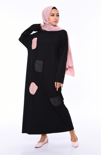 Bat Sleeve Summer Dress 4550-01 Black 4550-01