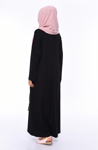Yarasa Kol Yazlık Elbise 4550-01 Siyah 4550-01