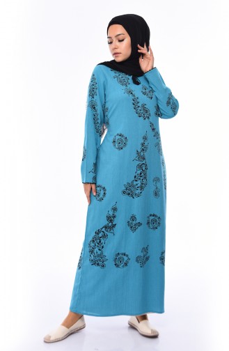 Turquoise İslamitische Jurk 0004-12