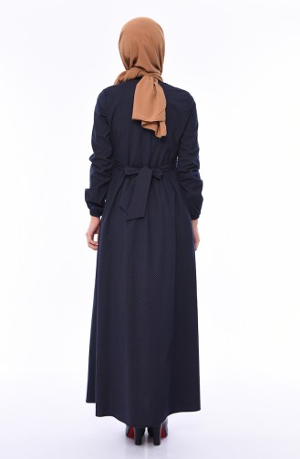 Pleated Dress 1240-05 dark Navy Mink 1240-05