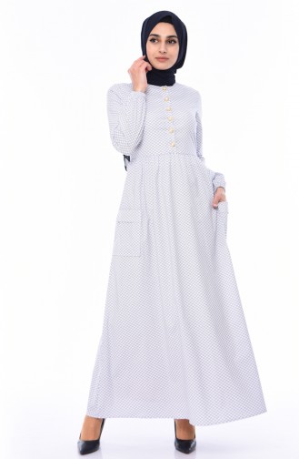 Pleated Dress 1241-02 White 1241-02