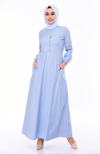 Pleated Dress 1241-03 Baby Blue 1241-03