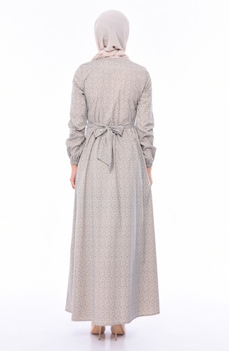 فستان بتصميم طيات 1242-01 لون بني مائل للرمادي 1242-01