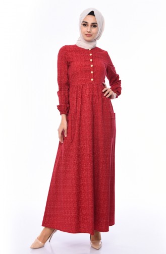 Pleated Dress 1242-03 Red 1242-03