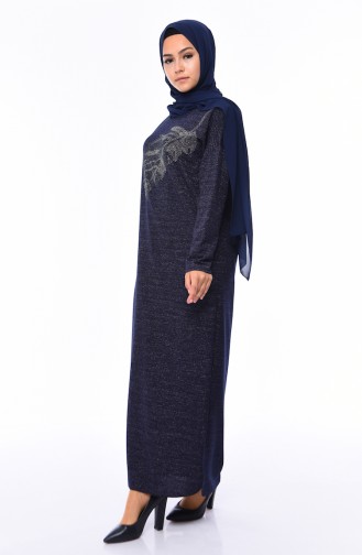 Dunkelblau Hijab Kleider 2008-07
